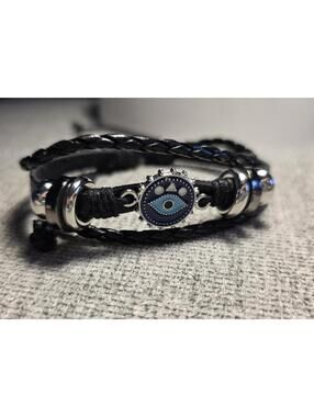 Leather eye bracelet